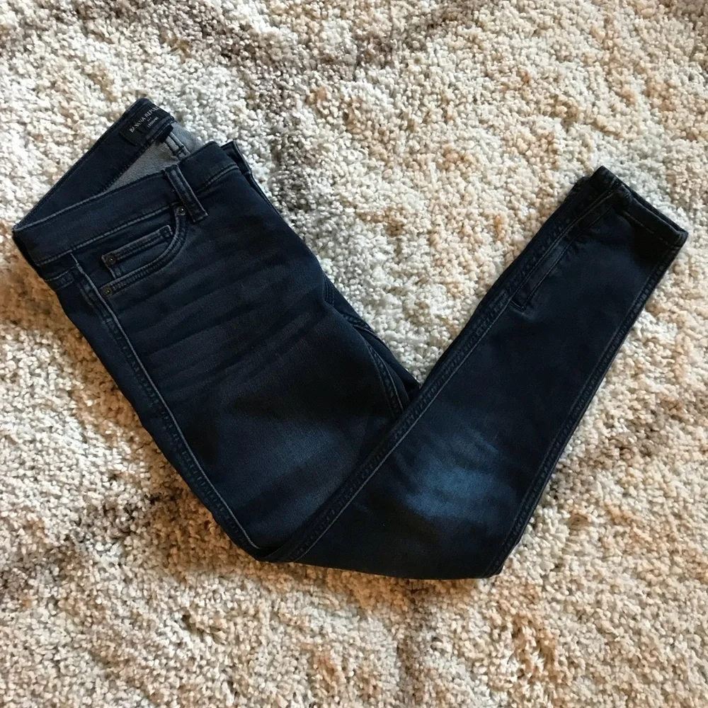 Banana Republic jean leggings ankle zip dark sz 26-*2 FREE Solar-Powered Toys - Picture 1 of 16